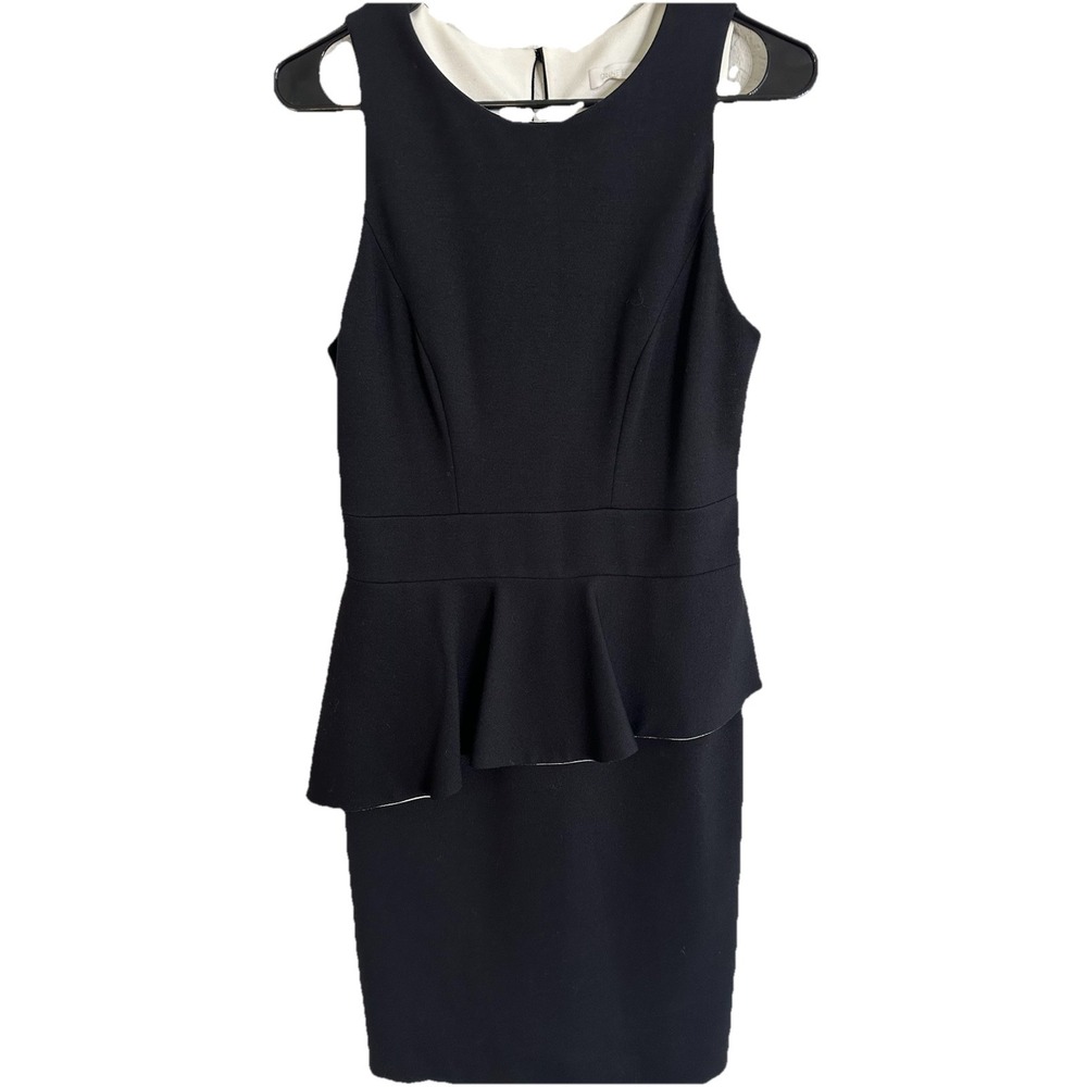 Anne Fontaine Womens Black Sleeveless Round Neck Knee Length Sheath Dress Sz 40